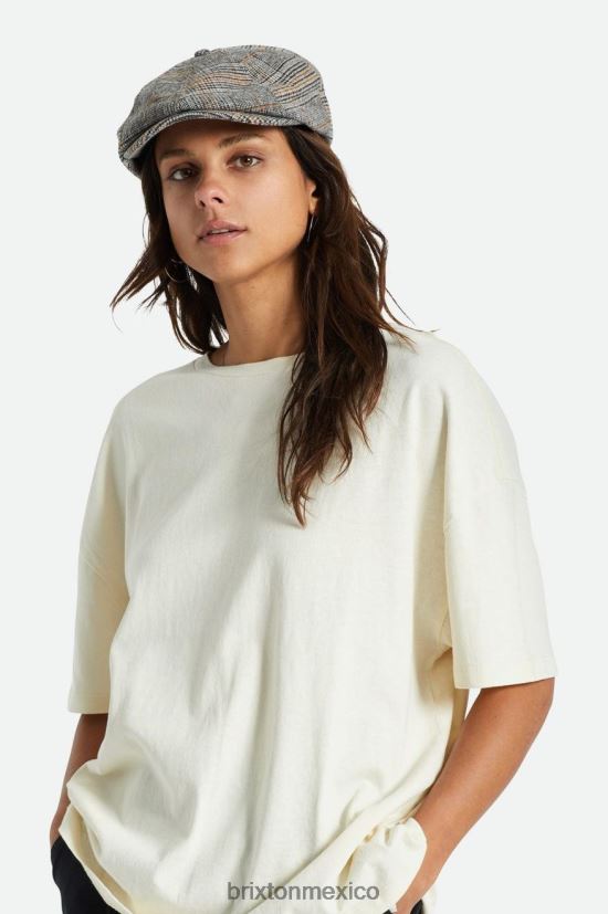 Brixton accesorios blanco roto/negro/naranja paraíso hombres gorra de vendedor de periódicos DV42H302