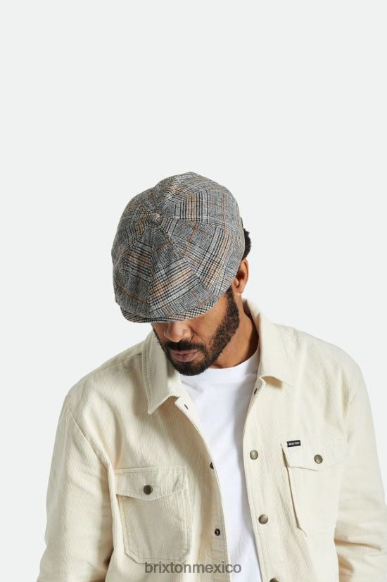 Brixton accesorios blanco roto/negro/naranja paraíso hombres gorra de vendedor de periódicos DV42H302