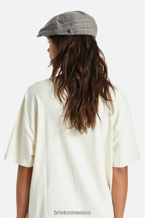 Brixton accesorios blanco roto/negro/naranja paraíso hombres gorra de vendedor de periódicos DV42H302