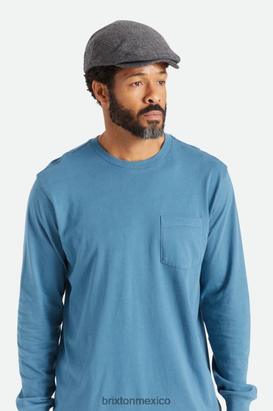 Brixton accesorios gris negro hombres gorra plana hooligan DV42H300