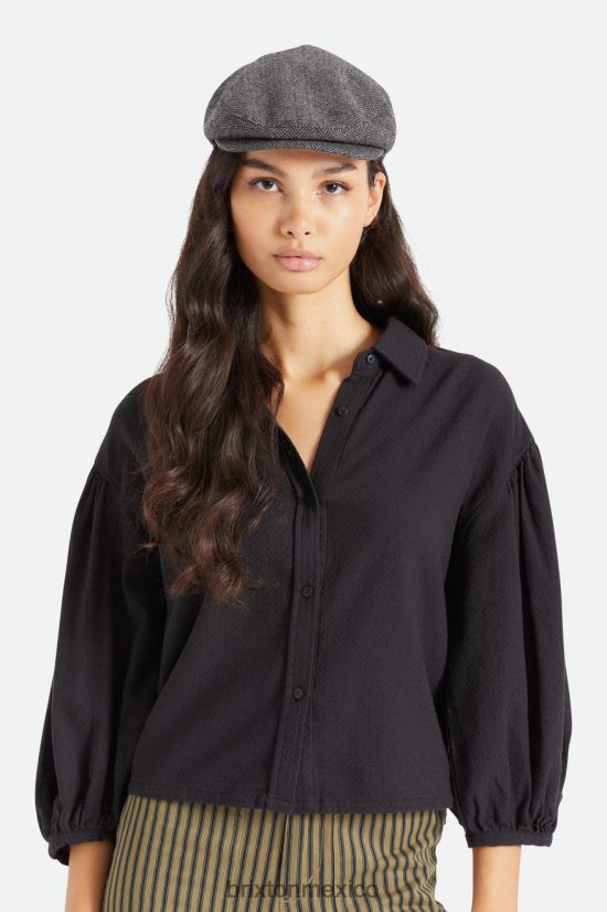 Brixton accesorios gris negro hombres gorra plana hooligan DV42H300