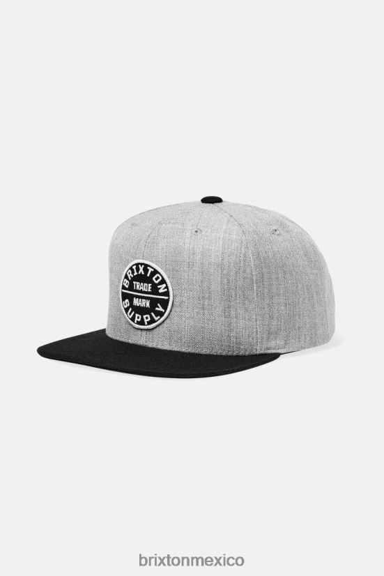 Brixton accesorios gris jaspeado claro/negro hombres juramento iii snapback DV42H237