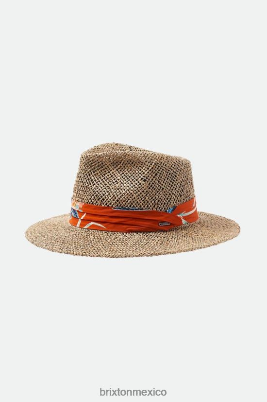 Brixton accesorios rojo natural/quemado hombres sombrero de paja aloha DV42H188