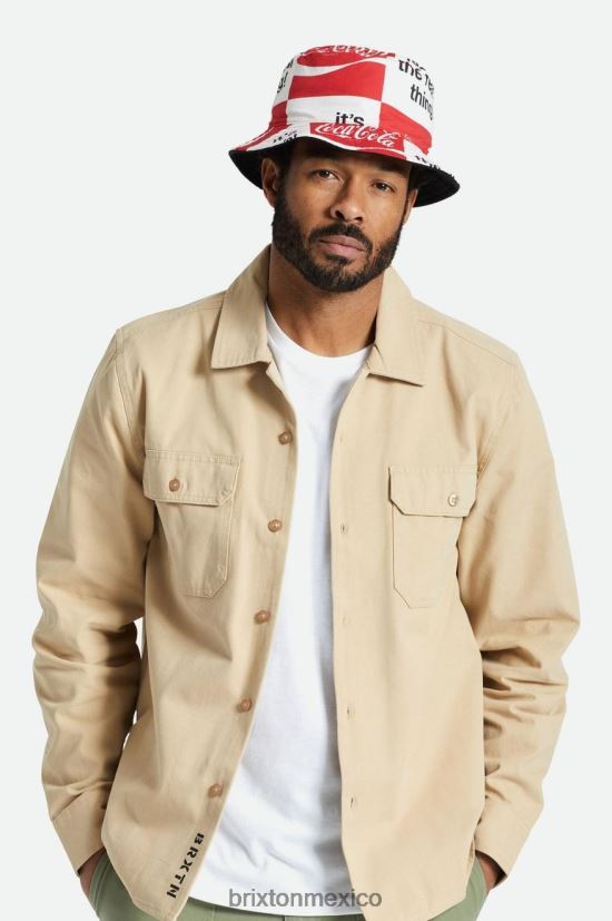 Brixton accesorios coque rojo/negro hombres sombrero de pescador reversible coca-cola good day DV42H314