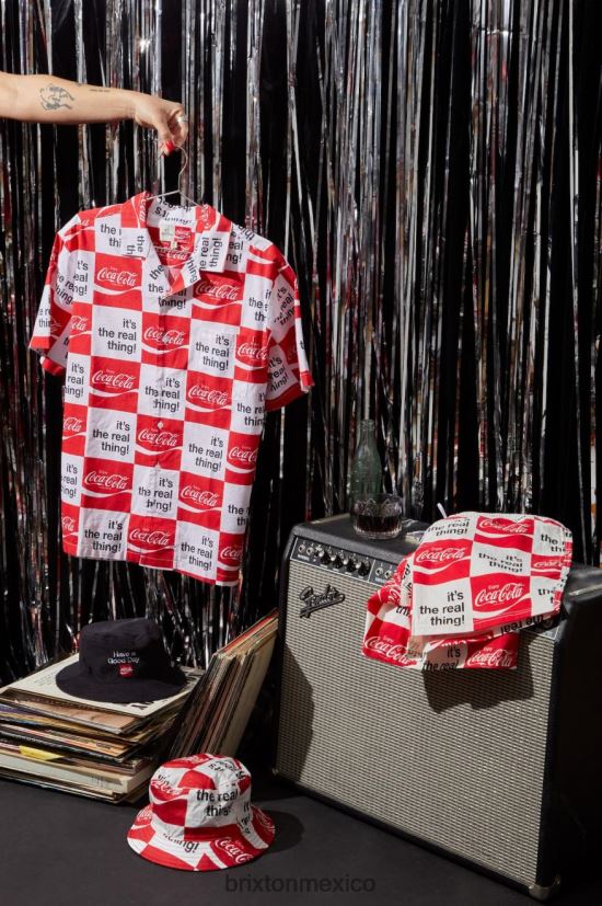 Brixton accesorios coque rojo/negro hombres sombrero de pescador reversible coca-cola good day DV42H314