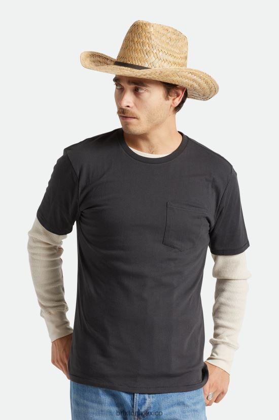 Brixton accesorios natural hombres sombrero de vaquero de paja houston DV42H195