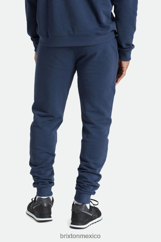 Brixton vestir azul marino lavado hombres Joggers de felpa francesa flameada DV42H137