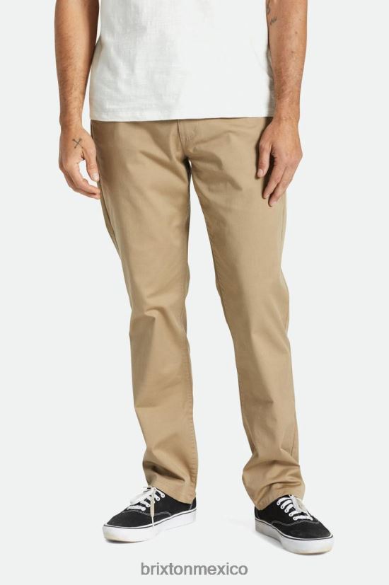 Brixton vestir caqui hombres pantalón chino regular de elección DV42H148