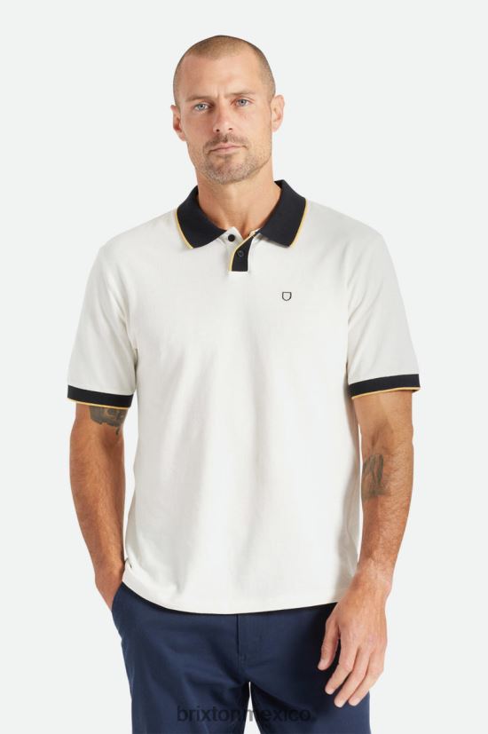 Brixton vestir blanco hueso/negro hombres punto de polo s / s adecuado DV42H122
