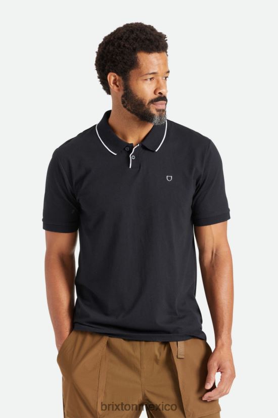 Brixton vestir negro hombres punto de polo s / s adecuado DV42H123