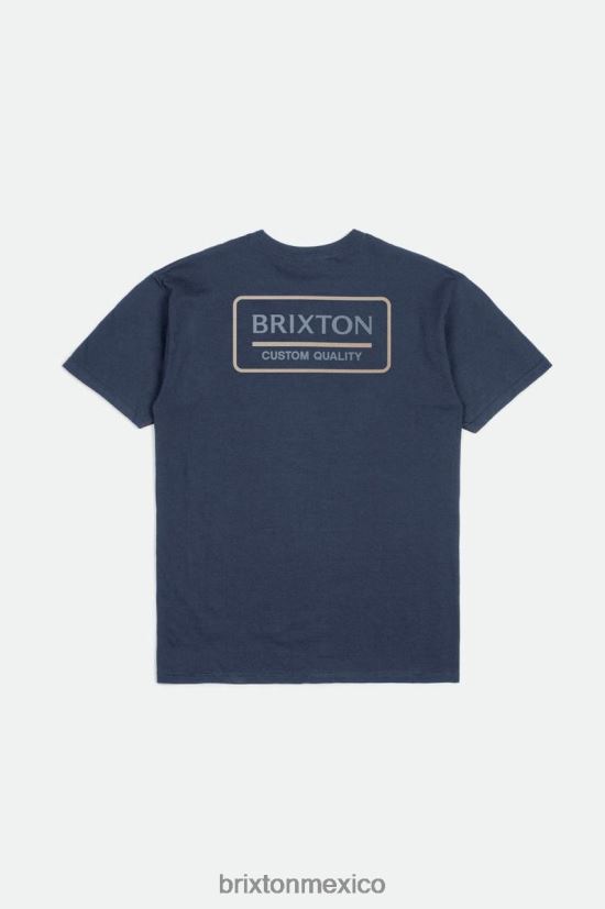 Brixton vestir azul marino lavado/azul polvoriento/gris humo hombres Camiseta estándar de acero inoxidable palmer DV42H89
