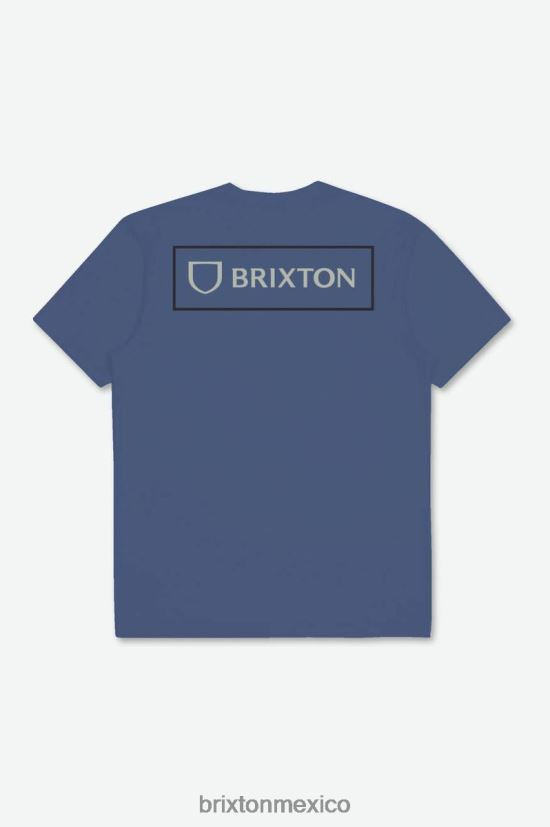 Brixton vestir azul pacífico/gris mineral/negro hombres camiseta de sastre alpha block s/s DV42H73
