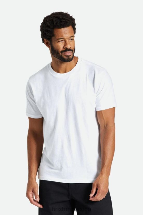 Brixton vestir blanco hombres camiseta de sastre s/s de algodón premium DV42H52