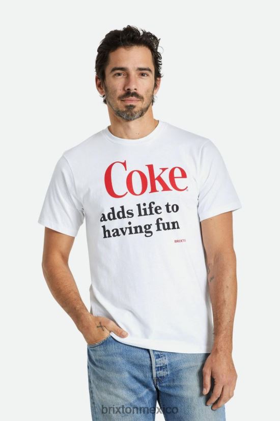 Brixton vestir blanco hombres coca-cola divirtiéndose camiseta a medida s/s DV42H74