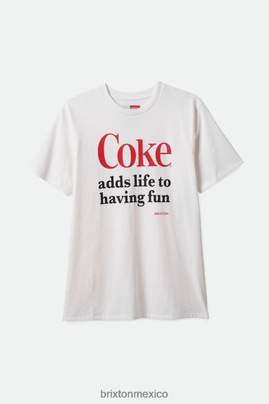 Brixton vestir blanco hombres coca-cola divirtiéndose camiseta a medida s/s DV42H74