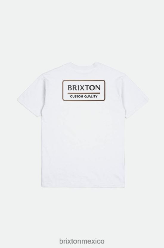 Brixton vestir blanco/negro/bisonte hombres Camiseta estándar de acero inoxidable palmer DV42H116