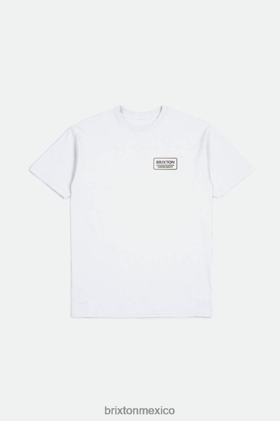Brixton vestir blanco/negro/bisonte hombres Camiseta estándar de acero inoxidable palmer DV42H116