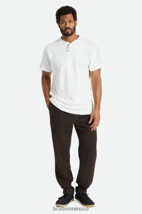 Brixton vestir blanquecino hombres camiseta básica flameada manga henley DV42H94