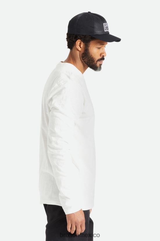 Brixton vestir blanquecino hombres camiseta básica flameada manga larga con bolsillo DV42H102