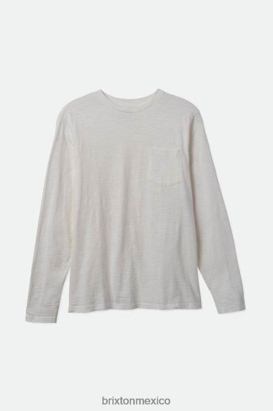 Brixton vestir blanquecino hombres camiseta básica flameada manga larga con bolsillo DV42H102