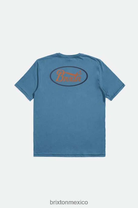 Brixton vestir cielo azul/azul marino lavado/paraíso hombres Parsons camiseta de sastre s/s DV42H46