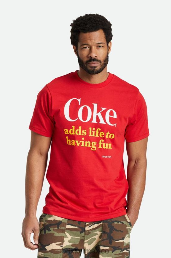 Brixton vestir coca cola roja hombres coca-cola divirtiéndose camiseta a medida s/s DV42H75