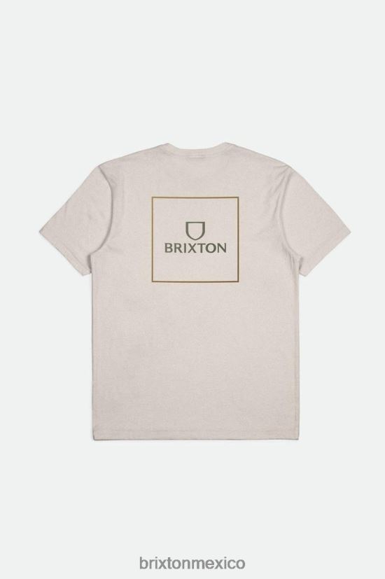 Brixton vestir crema/excedente de oliva/latón hombres Camiseta estándar de acero inoxidable cuadrado alfa DV42H92