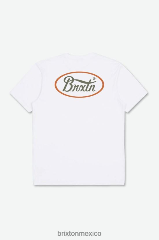 Brixton vestir excedente blanco/oliva hombres Parsons camiseta de sastre s/s DV42H47