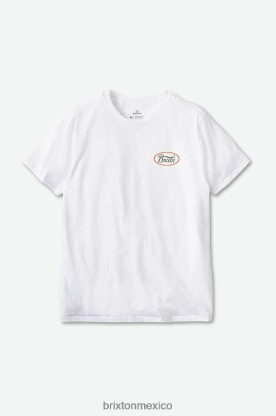 Brixton vestir excedente blanco/oliva hombres Parsons camiseta de sastre s/s DV42H47