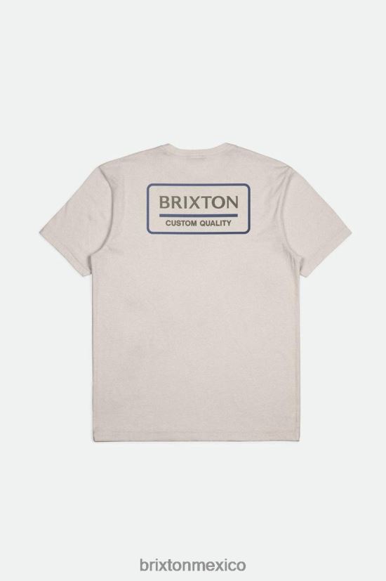 Brixton vestir excedente crema/azul pacífico/oliva hombres Camiseta estándar de acero inoxidable palmer DV42H87