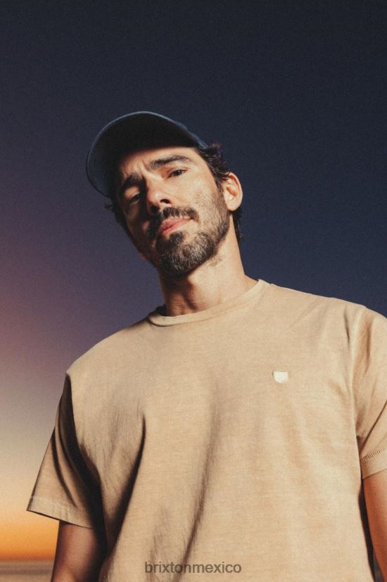 Brixton vestir lavado de arena vintage hombres camiseta reserva vintage s/s DV42H99