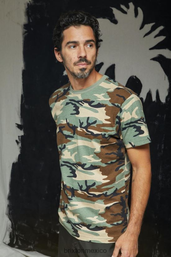 Brixton vestir lavado vintage de camuflaje hombres camiseta reserva vintage s/s DV42H98