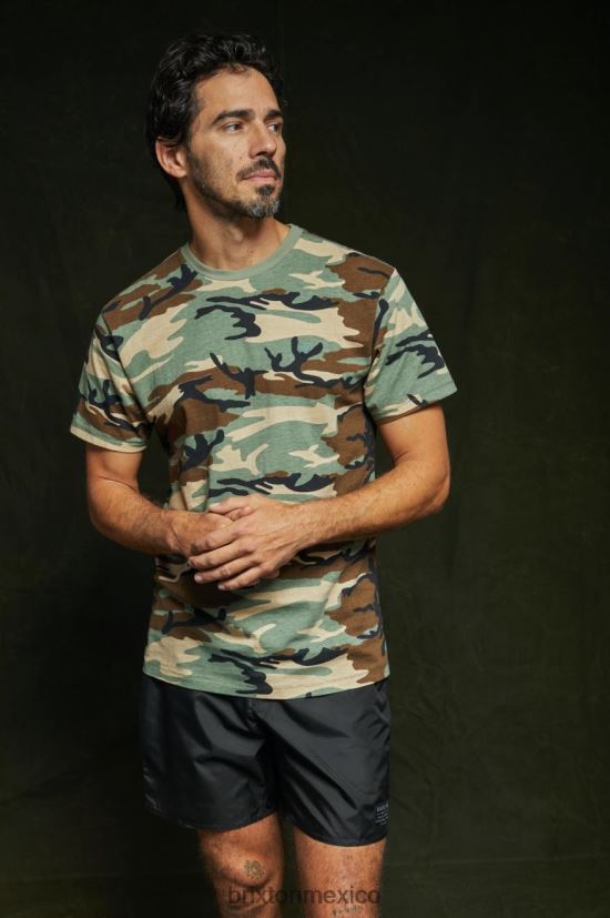 Brixton vestir lavado vintage de camuflaje hombres camiseta reserva vintage s/s DV42H98