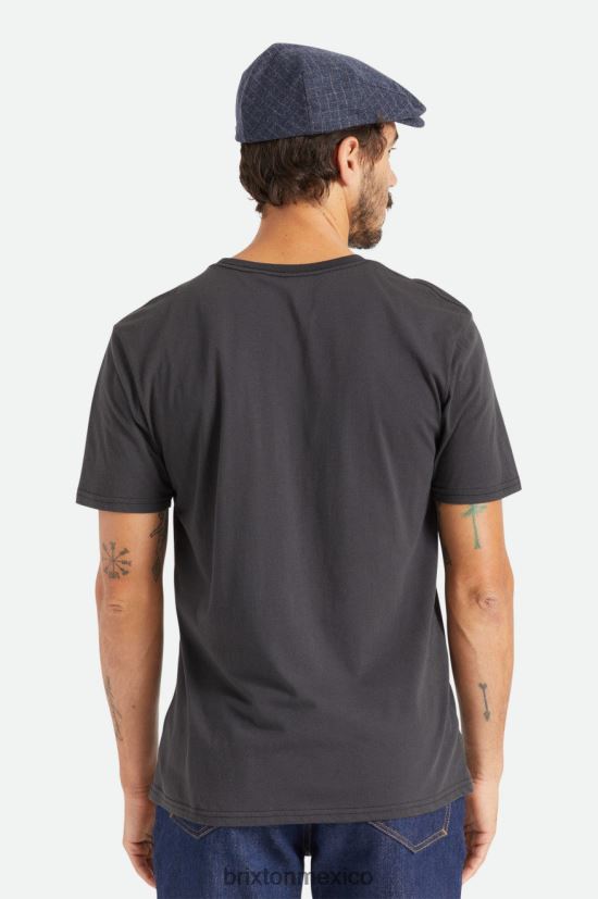 Brixton vestir negro hombres camiseta de algodón prémium con bolsillo s/s DV42H66