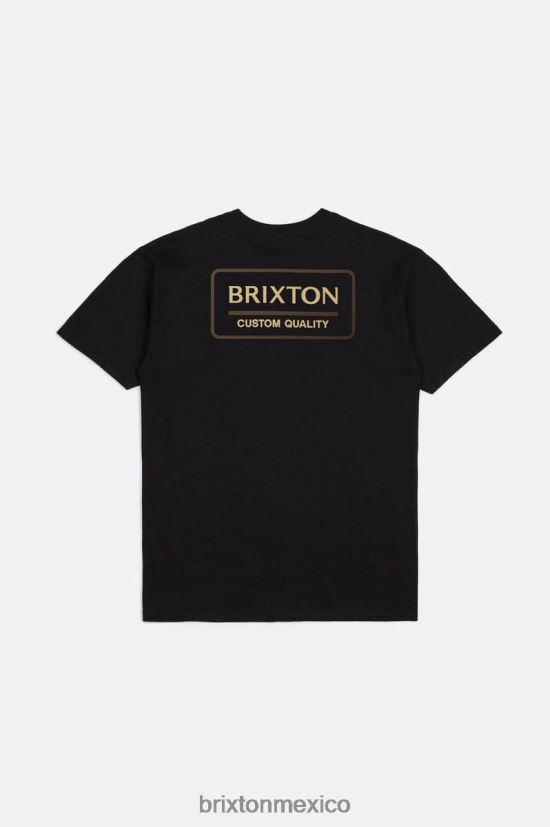 Brixton vestir negro/paja/tierra oscura hombres Camiseta estándar de acero inoxidable palmer DV42H86