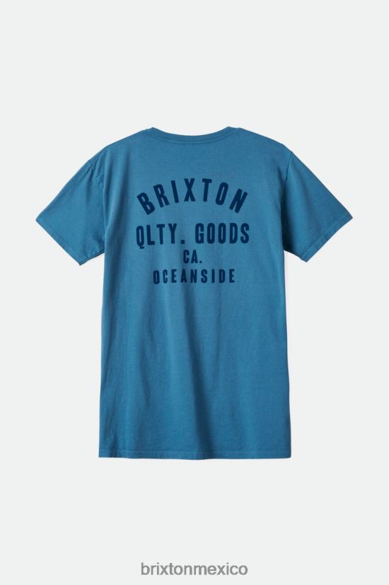 Brixton vestir tinte azul frío para prendas hombres camiseta estándar woodburn oceanside s/s DV42H40