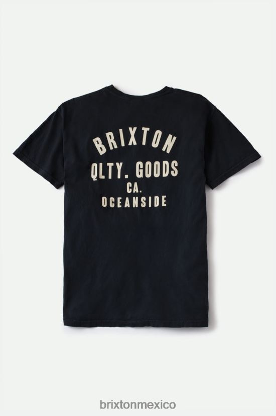 Brixton vestir tinte de ropa blanco/negro hombres camiseta estándar woodburn oceanside s/s DV42H109