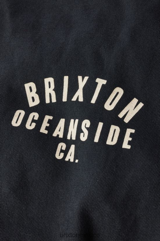 Brixton vestir tinte de ropa blanco/negro hombres camiseta estándar woodburn oceanside s/s DV42H109