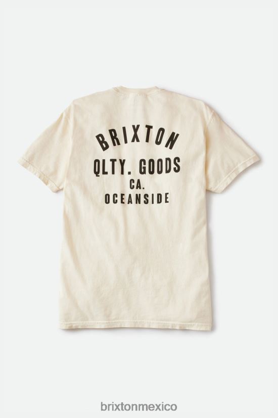 Brixton vestir tinte de ropa crema/negro hombres camiseta estándar woodburn oceanside s/s DV42H110
