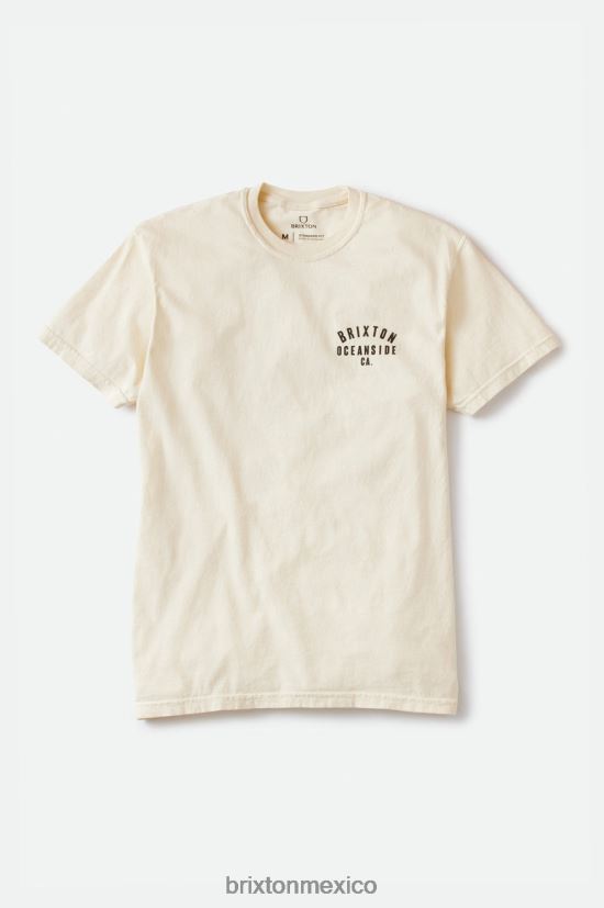 Brixton vestir tinte de ropa crema/negro hombres camiseta estándar woodburn oceanside s/s DV42H110