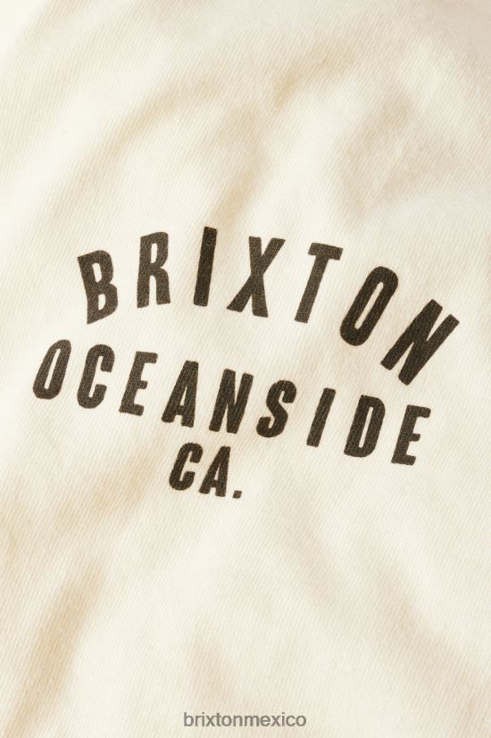 Brixton vestir tinte de ropa crema/negro hombres camiseta estándar woodburn oceanside s/s DV42H110