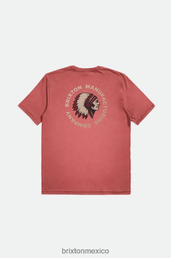 Brixton vestir tinte de ropa de cedro polvoriento hombres camiseta estándar rival stamp s/s DV42H79