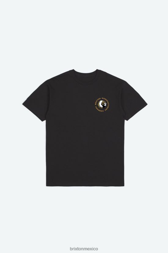Brixton vestir tinte de ropa negro hombres camiseta estándar rival stamp s/s DV42H80