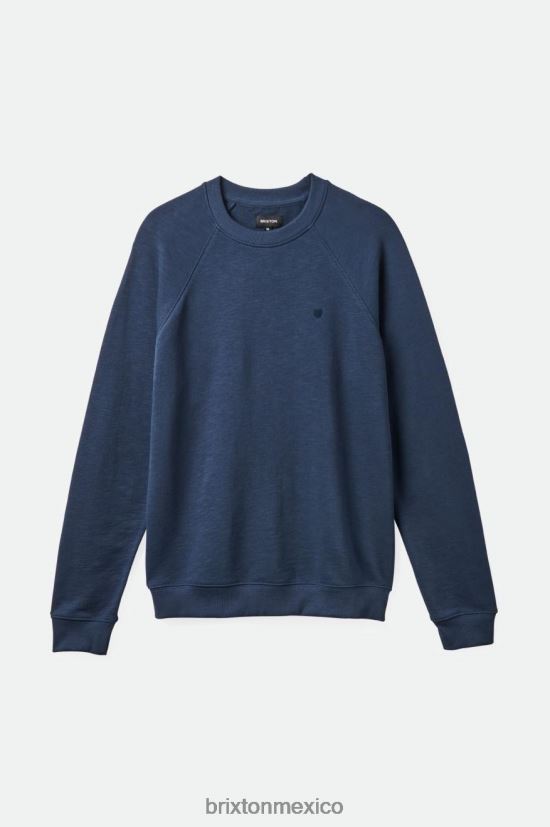 Brixton vestir azul marino lavado hombres equipo de terry francés slub DV42H136