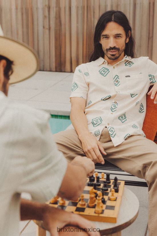 Brixton vestir gorra blanca/pícea hombres charter slub s / s tejido DV42H1