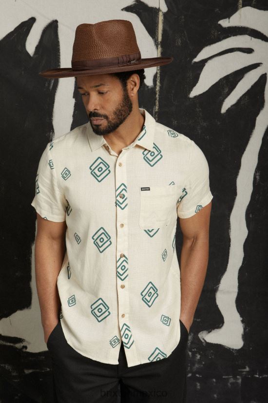 Brixton vestir gorra blanca/pícea hombres charter slub s / s tejido DV42H1