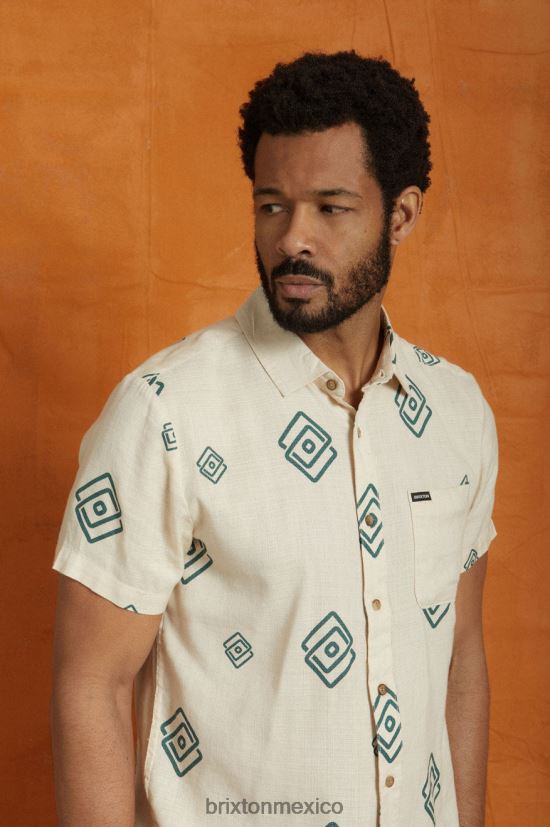 Brixton vestir gorra blanca/pícea hombres charter slub s / s tejido DV42H1