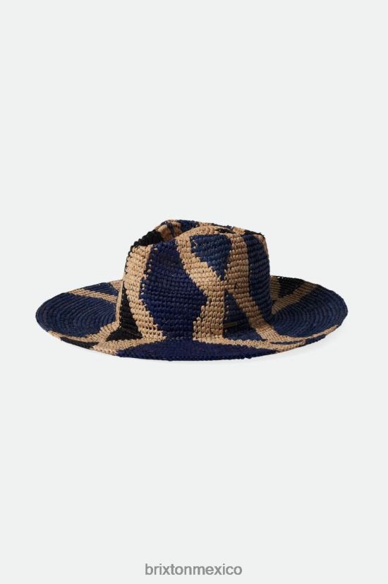 Brixton accesorios azules naturales mujer sombrero de paja con estampado madeira DV42H506