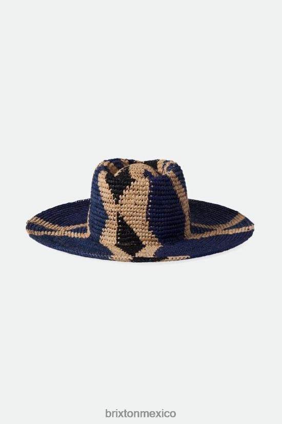 Brixton accesorios azules naturales mujer sombrero de paja con estampado madeira DV42H506