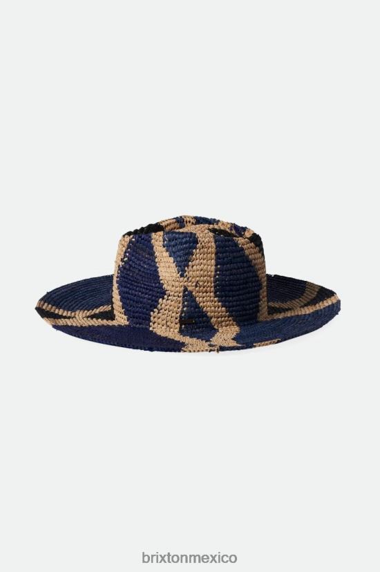 Brixton accesorios azules naturales mujer sombrero de paja con estampado madeira DV42H506